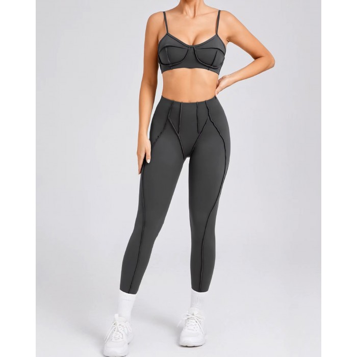 Спортивный комплект топ с леггинсами Top + Leggings model 81 (Grafite)